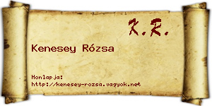 Kenesey Rózsa névjegykártya