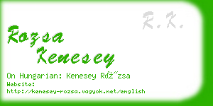rozsa kenesey business card